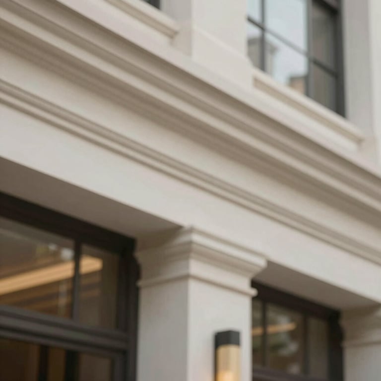 Close-up of luxury architectural details, showcasing clean lines and premium materials.