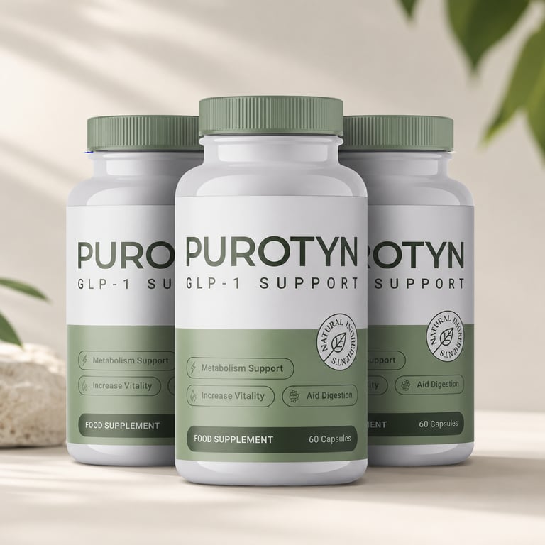 Purotyn GLP-1 Support mit drei Flaschen und 60 Kapseln pro Packung