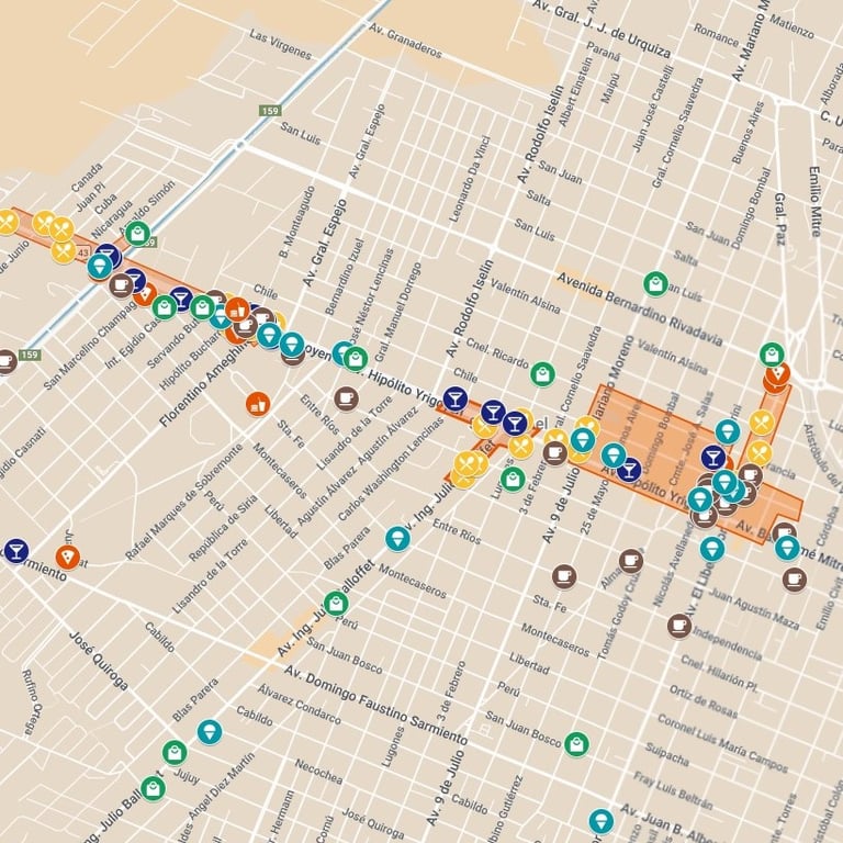 Mapa gastronomico de San Rafael
