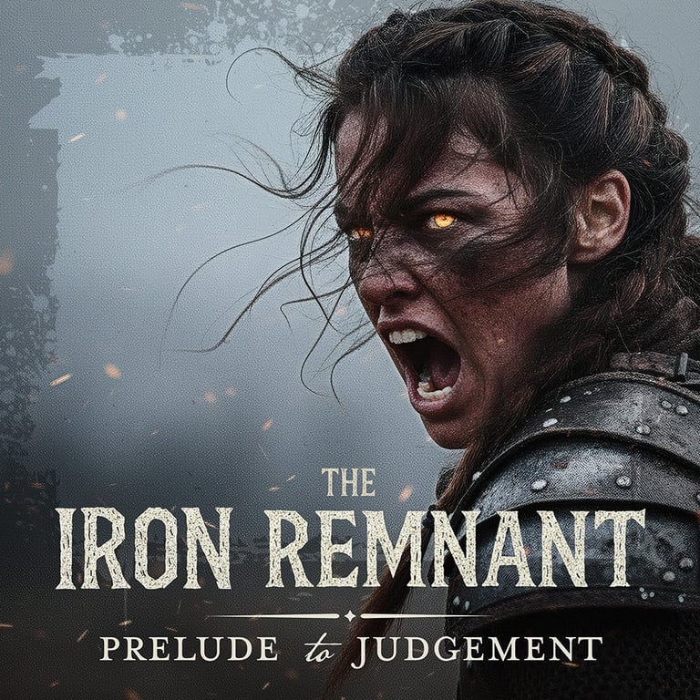 Cinematic Nordic warrior woman Revelation art The Iron Remnant