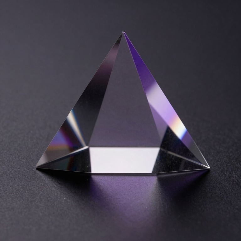 Abstract cinematic shot of a glass prism reflecting Digital Periwinkle light across a dark, minimalist surface.