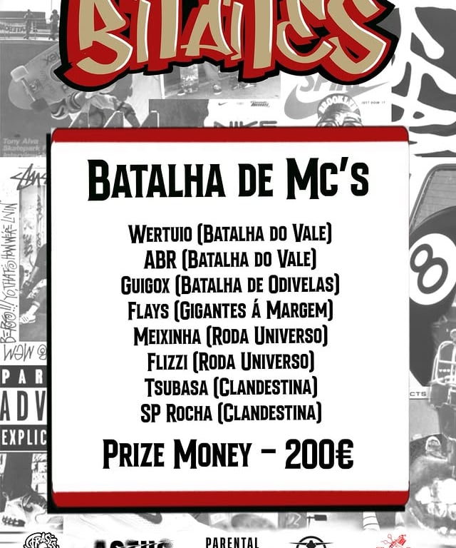 um pôster de uma banda chamada batalhas de rap