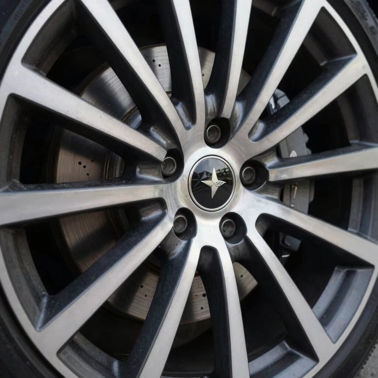 Close-up of a perfectly cleaned multi-spoke alloy wheel on a high-end vehicle.
