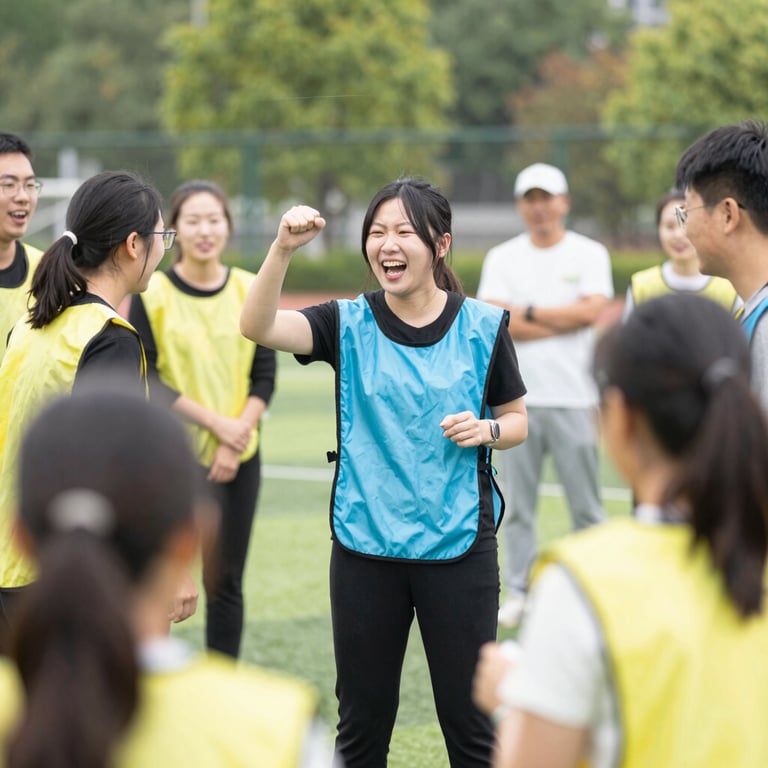 A trainer guiding a small team through an interactive session on emotional intelligence and leadership.