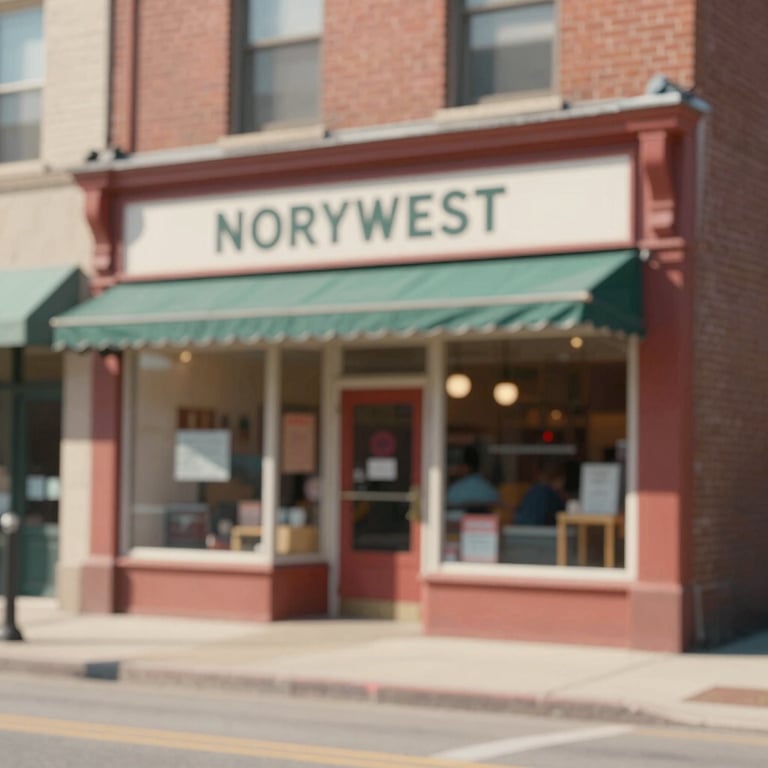 A view of a classic Northwest Chicago suburb storefront on a sunny day, representing local business vitality.