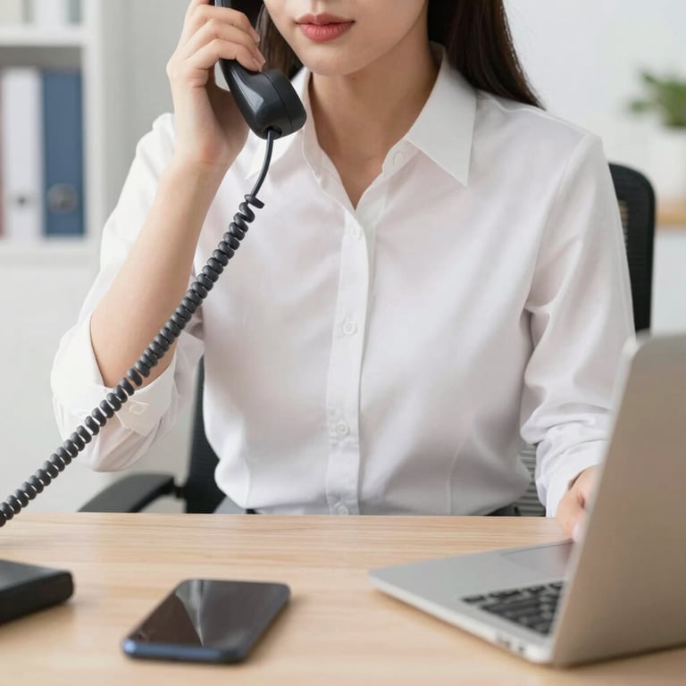 A friendly exportaplus team member assisting a client with paperwork in a bright office.