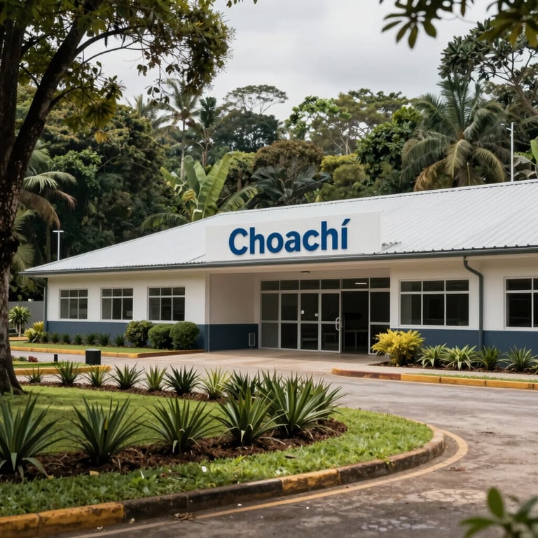 Exterior of the facility showing the serene natural environment and professional landscaping in Choachí.
