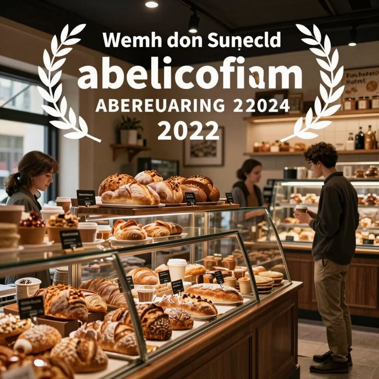 Warm interior of the bakery branch with customers enjoying coffee and fresh bread.