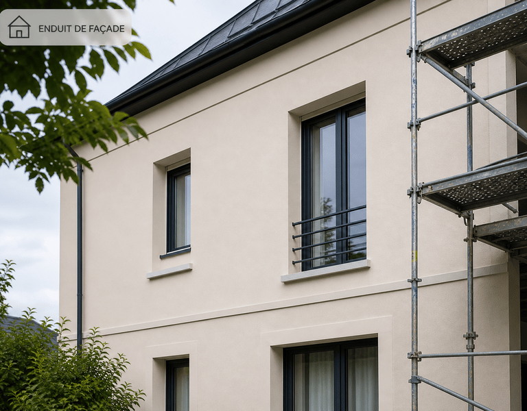 Enduit de façade maison avec finition propre