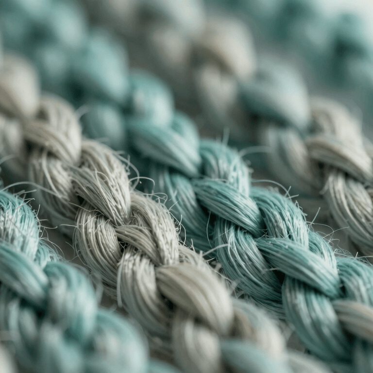 Detail of flawless Knotless Braids on a client, showcasing precise parting and a sleek finish against a soft green background.