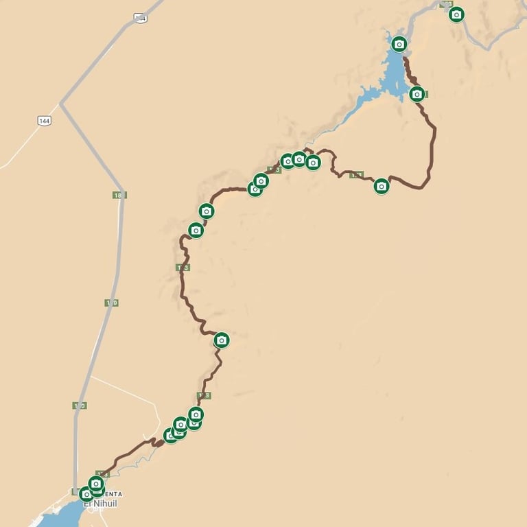 Mapa completo del Cañón del Atuel