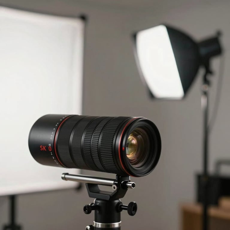 Action shot of a professional setting up high-quality lighting for a social media content shoot.