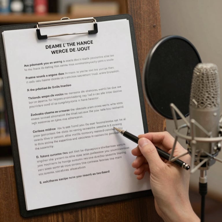 A studio microphone on a stand with pop filter