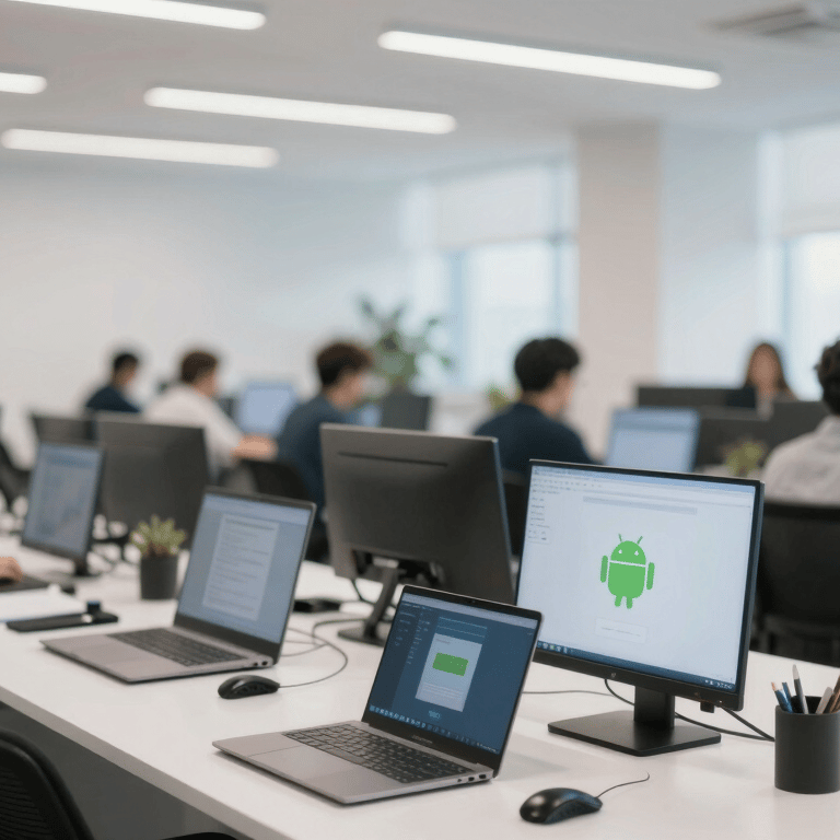 A minimalist Android mobile interface for a productivity app featuring clean typography and #3D6B58 buttons on a #F5F6F7 background.