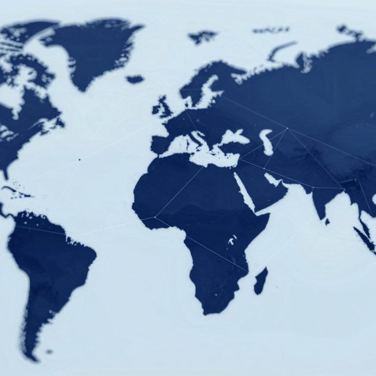 A close-up of a high-tech call center headset resting on a sleek glass desk, lighting in deep #0A192F.