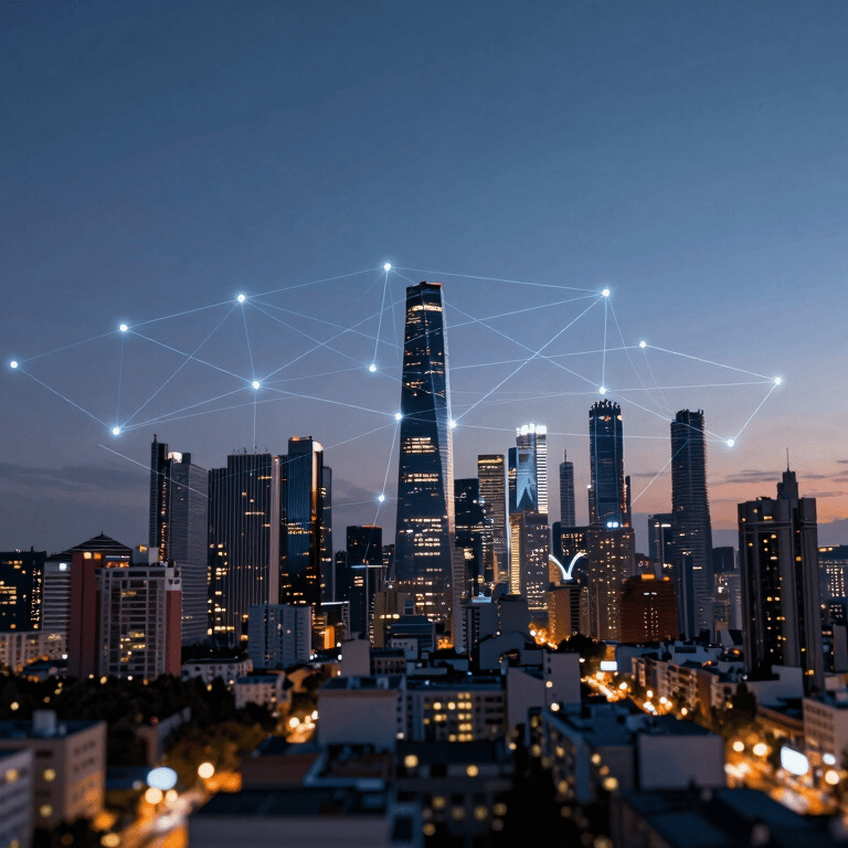 A group of diverse tech professionals in a collaborative meeting, looking at a digital tablet with charts. Professional and trustworthy mood using #0E1A2C.