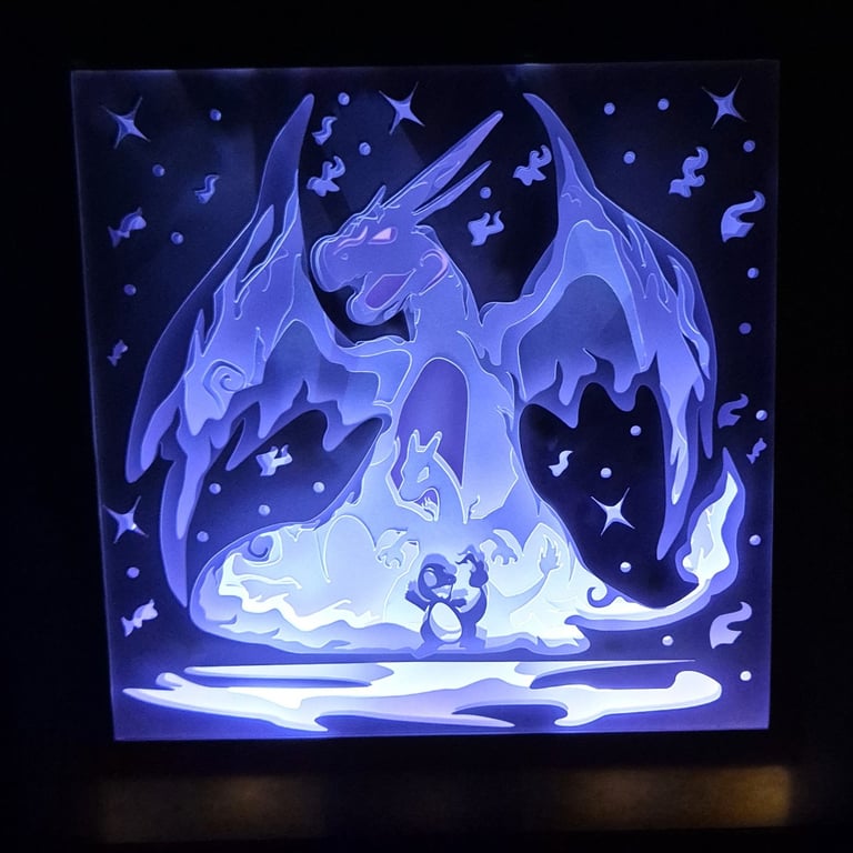 Une shadow box de Salamèche à Dracaufeu / A shadow box from Charmeleon to Charizard