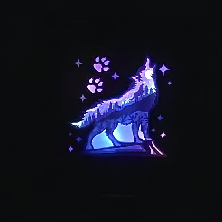 Une shadowbox de loup/A wolf shadowbox