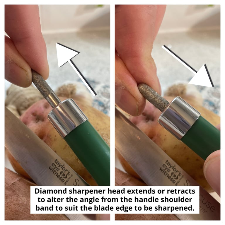 a person holding a knife and a knife in their hand