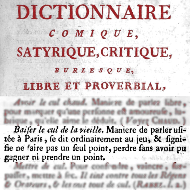 Dictionnaire comique, satyrique, critique, burlesque, libre et proverbial de Philibert-Joseph Le Roux  1786