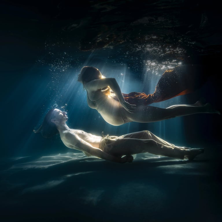 Grossesse underwater en couple