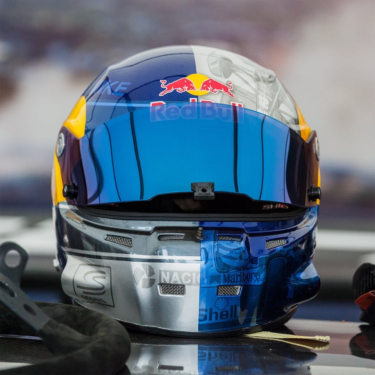 Mad Mike's redbull helmet at Goodwood Festival of Speed