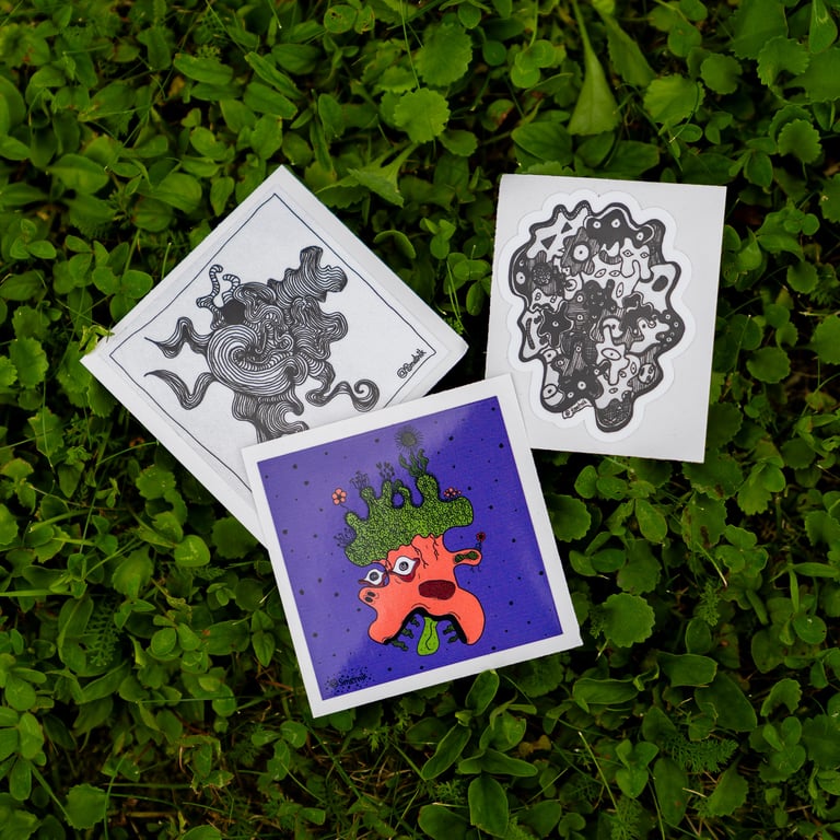 a variety of sticker with a different characters and designs