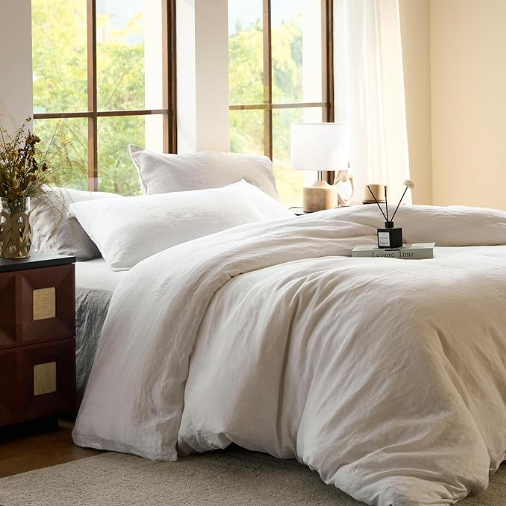 SIJO premium stone washed organic French linen duvet cover