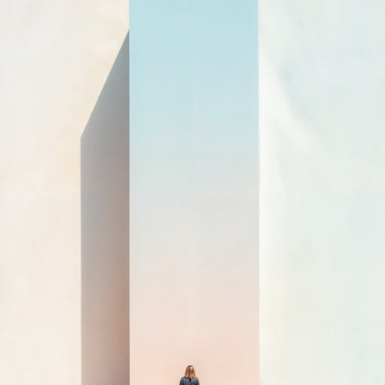 A woman looking at an obelisk