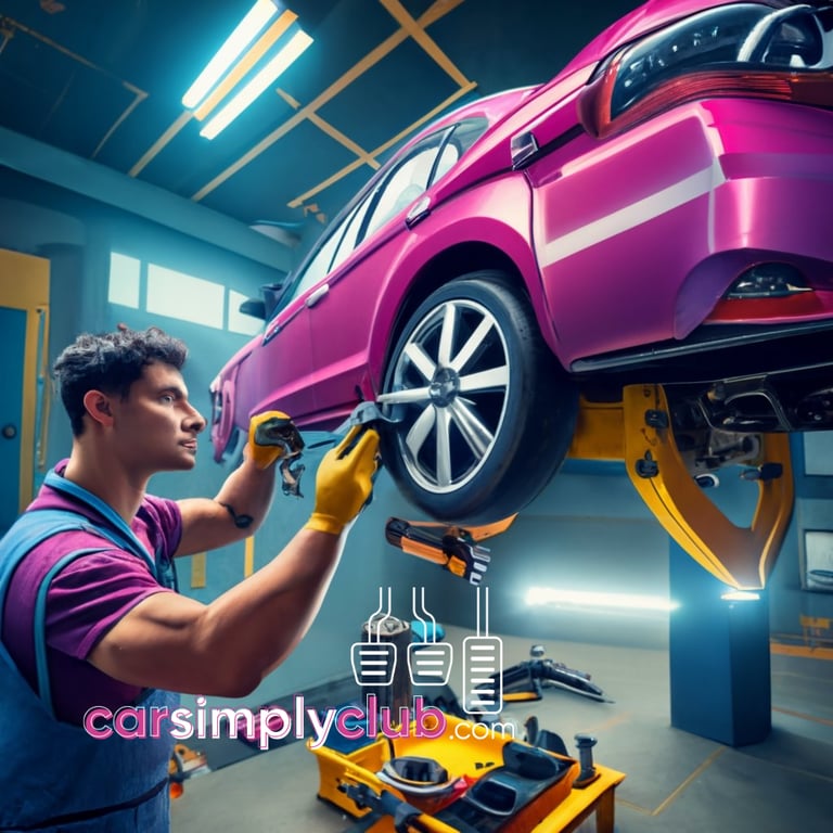 a mechanic working on a car in a garage