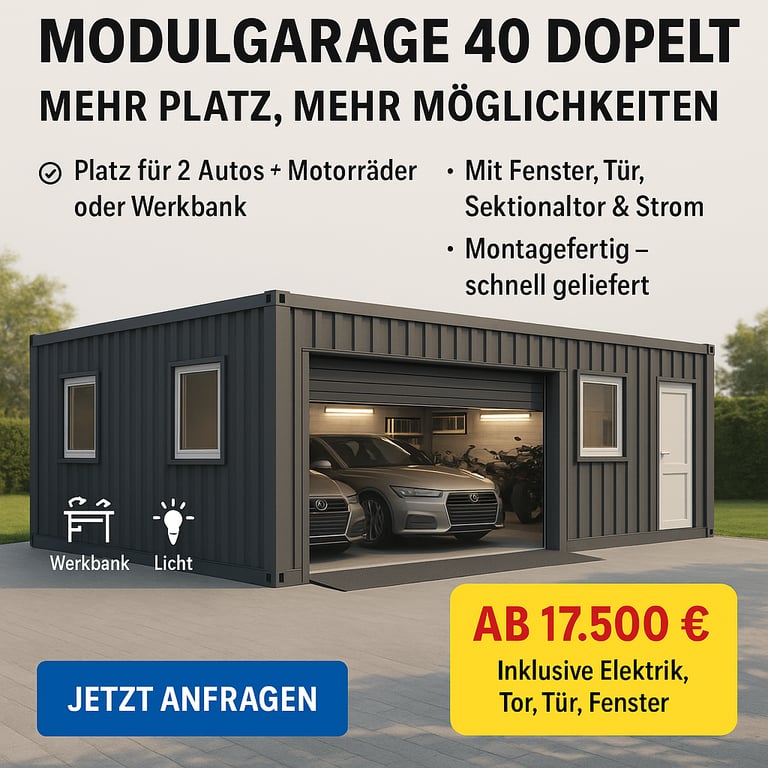 a garage with a garage door open to show the garage