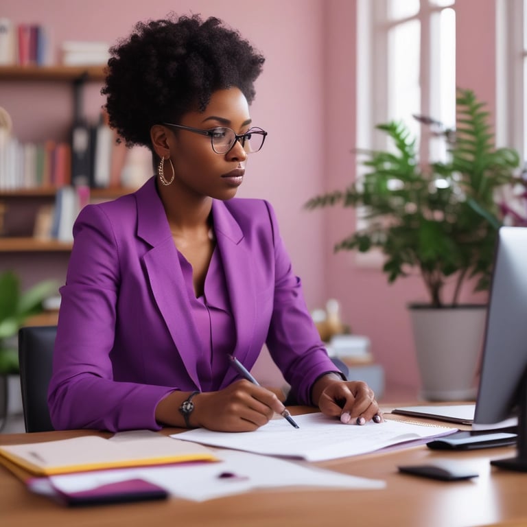 a person sitting at a desk