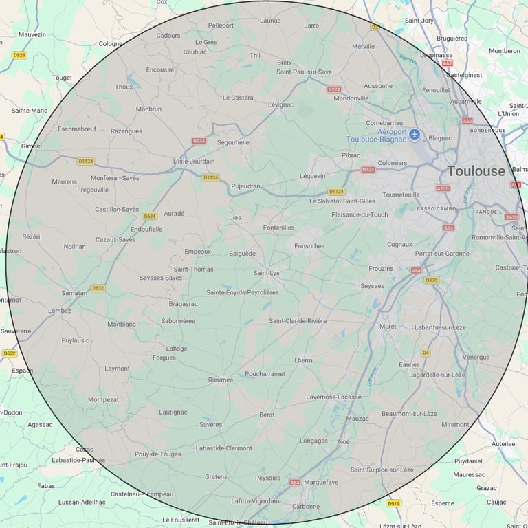 Périmetre d'intervention pour désinsectisation guepes et frelons, dératisation, blattes cafards