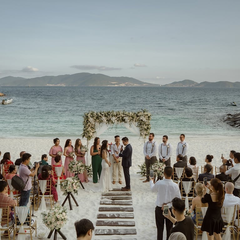 a wedding ceremony on a beach
