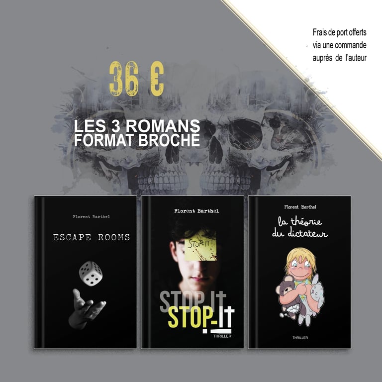 Offre 36 euros les trois romans au format broché.