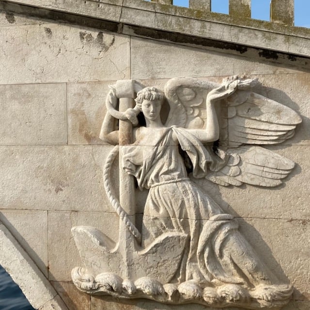Stone relief from bridge in Venice