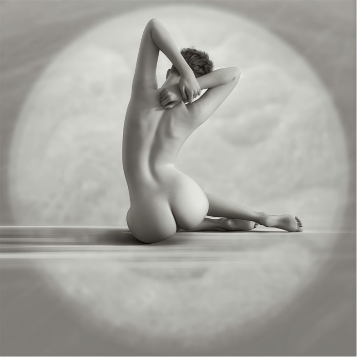 Irina says its 12.15, from the Irina Nude Body Clock Series by Philip Preston.