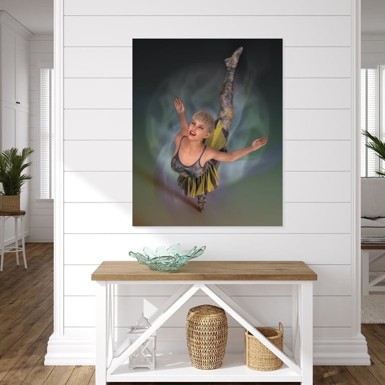 Example print display of Philip Preston ballerina series of artworks.