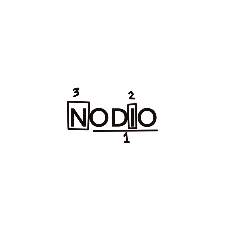 a noodleo logo with a black and white background