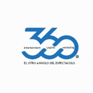 The 360 Entertainment Logistic Marketing logo on a white background, featuring blue '360' with 'Entertainment,' 'Logistic,'