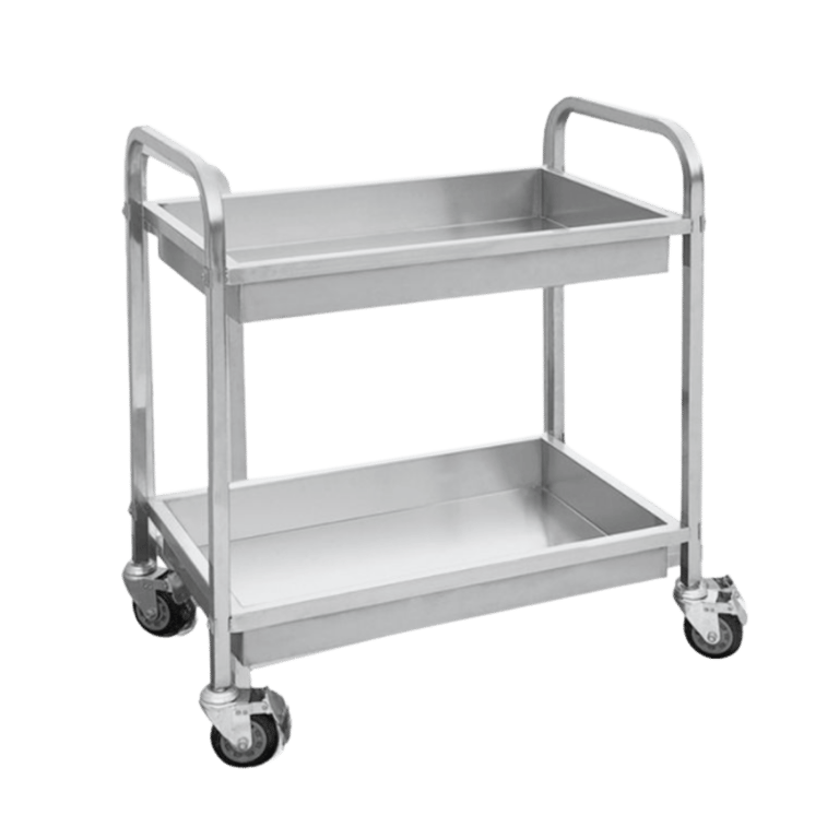 Commercial Stainless Steel Trolley with 2 deep trays.