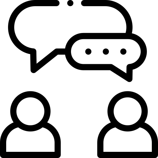 Illustration of two people in conversation