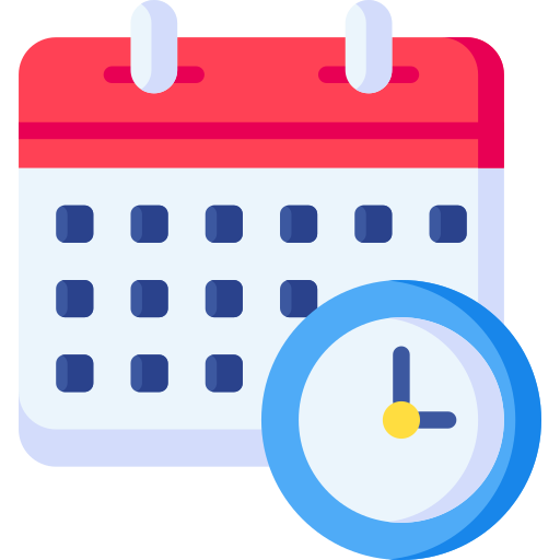 illustration of a calendar and clock