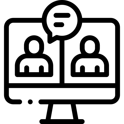 two people talking online