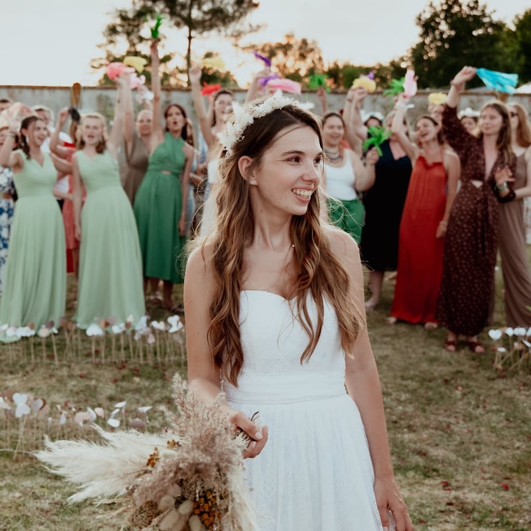 lancer de bouquet mariage