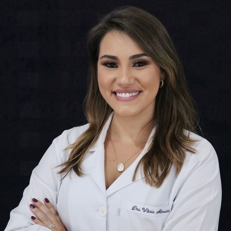 a woman in a white coat