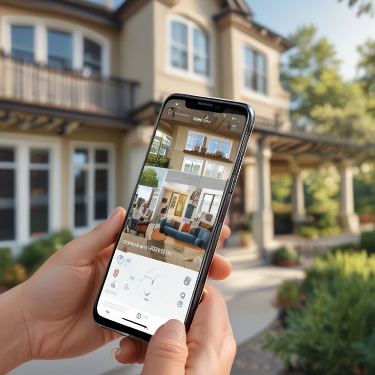 a person holding a smart device and a smart device