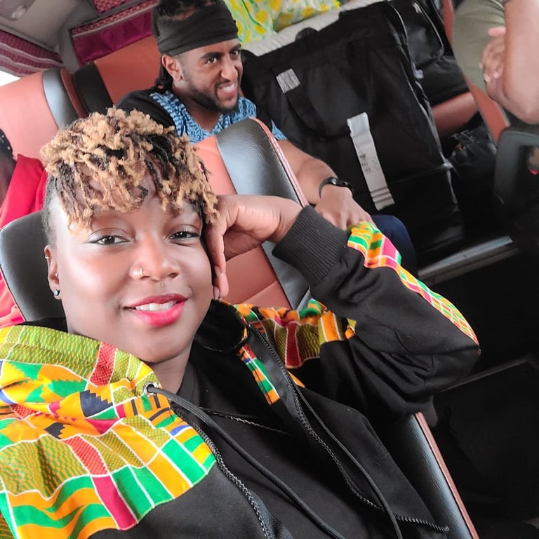 A group of Tourists in the Bus in Senegal