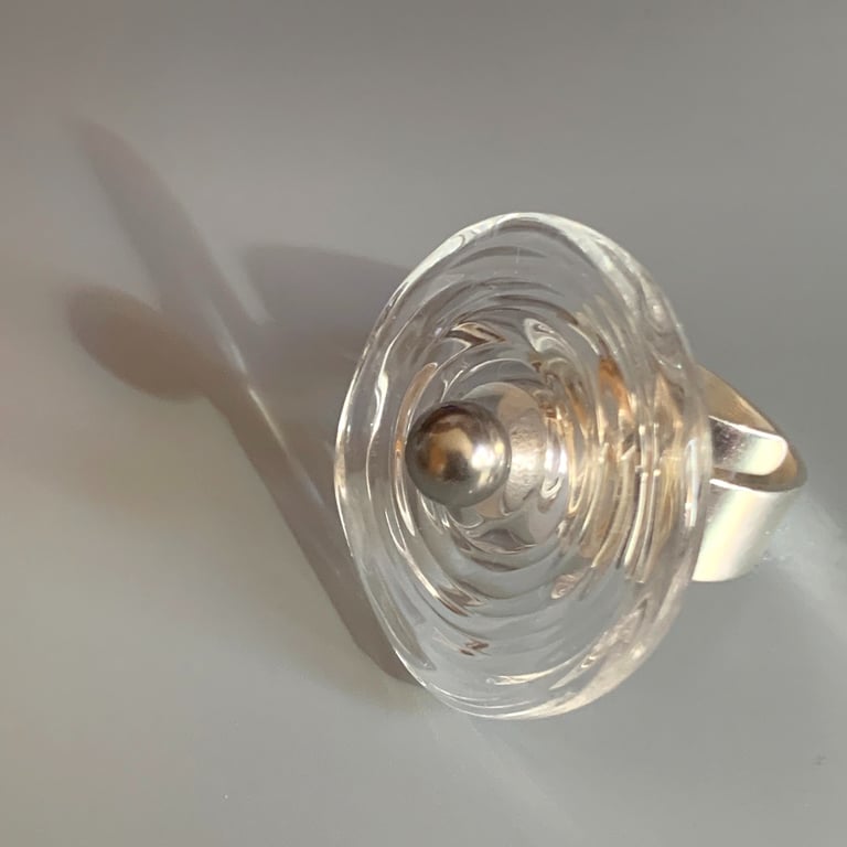 Bague disque de verre Cristal de Murano