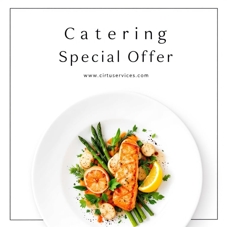 a plate of food with a white plate with a plate of food and a text